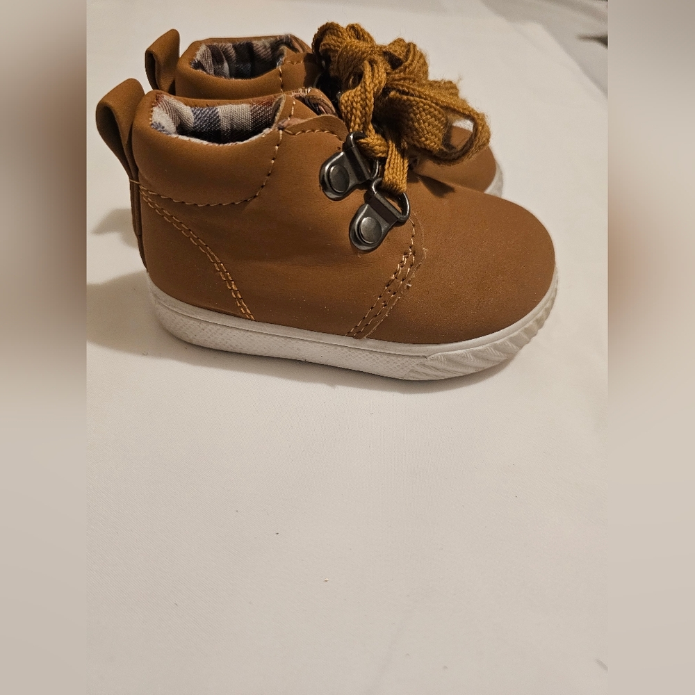 Kids Tan Sneakers with White Soles